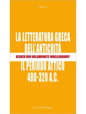 cover image of La letteratura greca dell'antichità